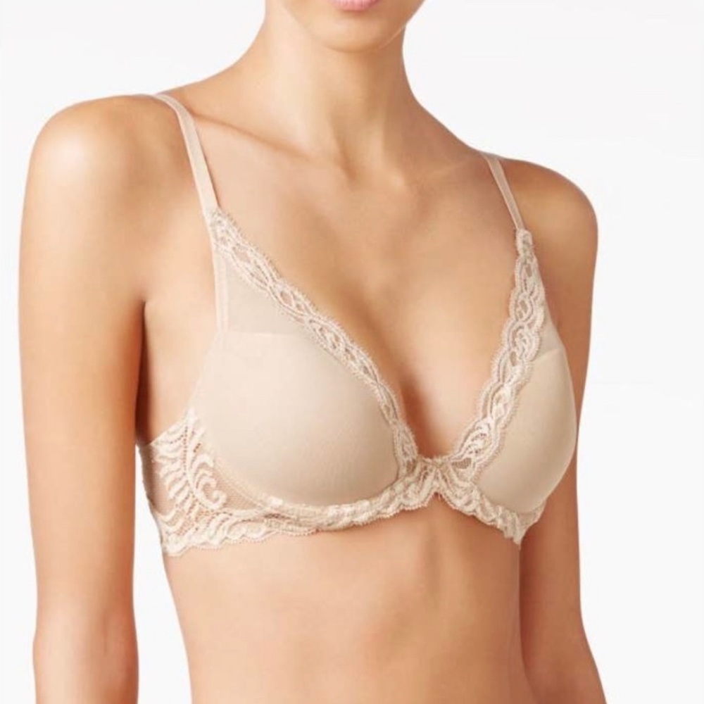 NATORI Feathers UW T-Shirt Plunge Bra Nude 38DD #730023